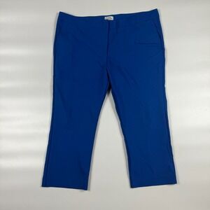 Measure & Made Casual Capri Pants Womens Size 14 Royal Blue Stretch Classic Fit